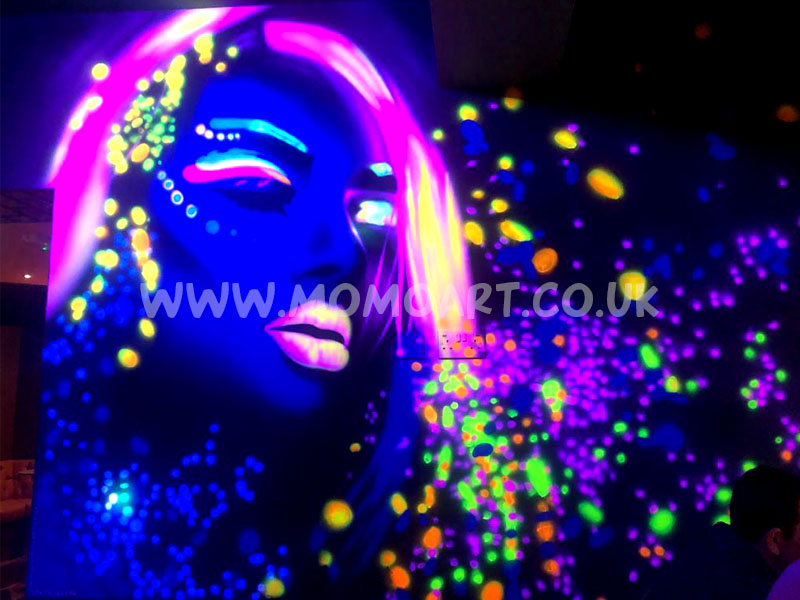 Fluorescent Mural with light